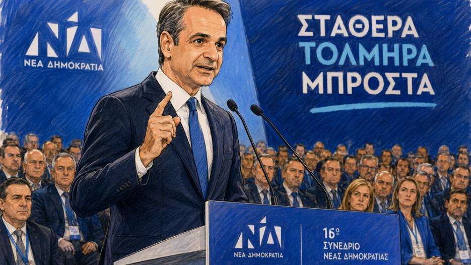 16ο Συνέδριο ΝΔ: Ο Μητσοτάκης μετατρέπει την πολιτική σταθερότητα σε κεντρικό εκλογικό δίλημμα