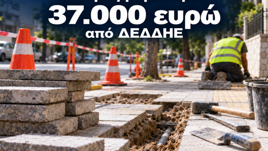 Δήμος Λυκόβρυσης – Πεύκης: Κατάσχεση 37.000 ευρώ (πρόστιμο) στον ΔΕΔΔΗΕ για μη αποκατάσταση «τομών» σε πεζοδρόμια